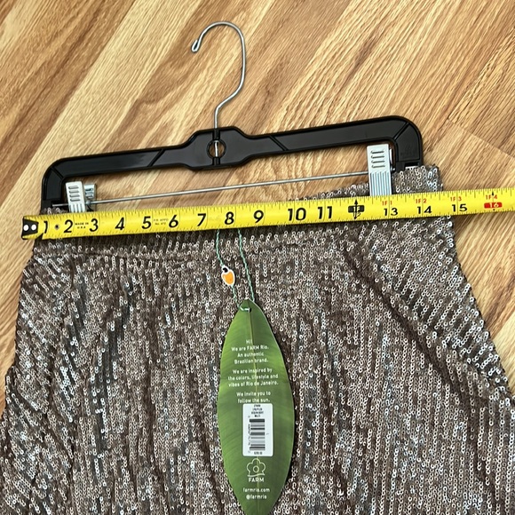 Anthropologie Farm Rio Gold Sequin Tiered Ruffle Midi Skirt Size Large - Picture 6 of 16